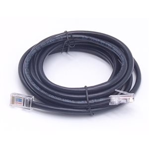 Cable, CAT5E, Ethernet, RJ45, Black, 10FT
